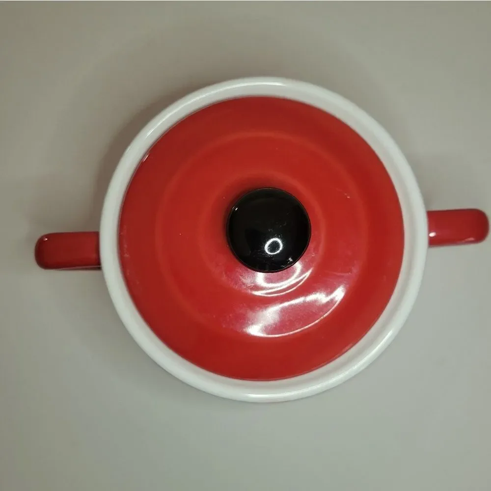 Mrs Claus Secret Recipe Covered Pot Red and White
